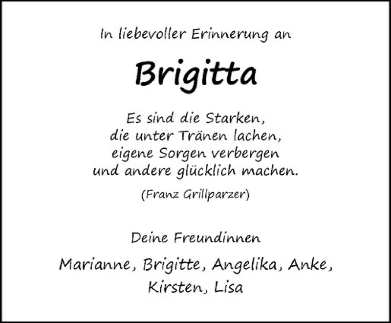  Traueranzeige für Brigitta Dwersteg vom 23.08.2016 aus Westfälische Nachrichten