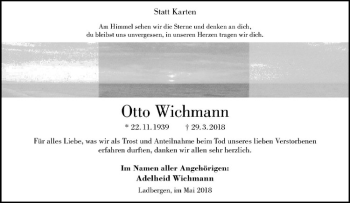 Anzeige von Otto Wichmann von Westfälische Nachrichten