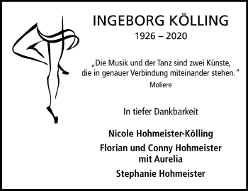 Anzeige von Ingeborg Kölling 
