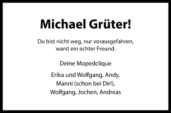 Anzeige von Michael Grüter 