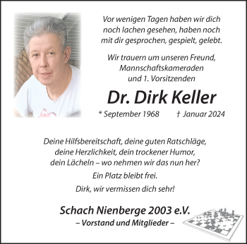 Anzeige von Dr. Dirk Keller 