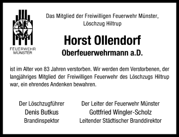 Anzeige von Horst Ollendorf 