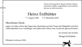 Anzeige von Heinz Erdhütter von Westfälische Nachrichten