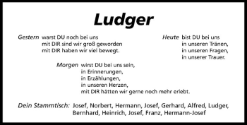 Anzeige von Ludger Ellerkamp von Westfälische Nachrichten