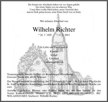 Anzeige von Wilhelm Richter von Westfälische Nachrichten
