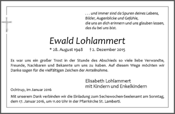 Anzeige von Ewald Lohlammert von Westfälische Nachrichten