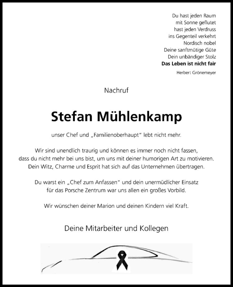  Traueranzeige für Stefan Mühlenkamp vom 16.04.2015 aus Westfälische Nachrichten