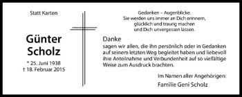 Anzeige von Günter Scholz von Westfälische Nachrichten