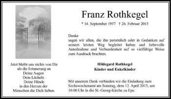 Anzeige von Franz Rothkegel von Westfälische Nachrichten