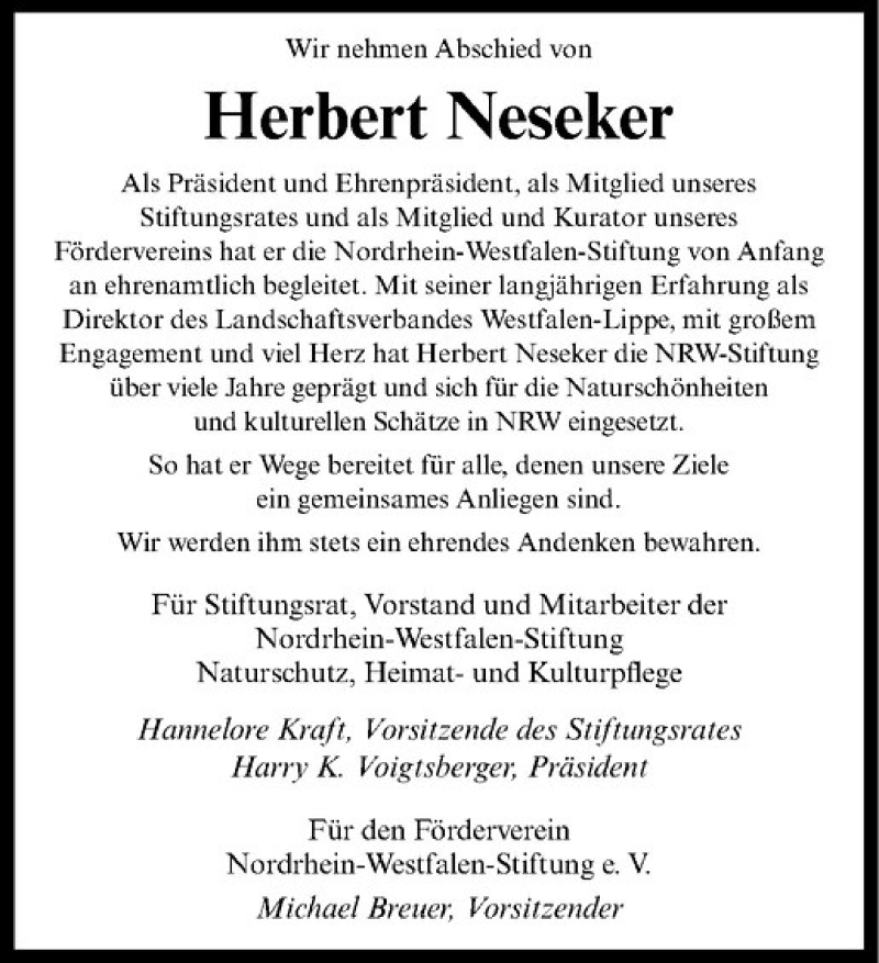  Traueranzeige für Herbert Neseker vom 17.01.2015 aus Westfälische Nachrichten