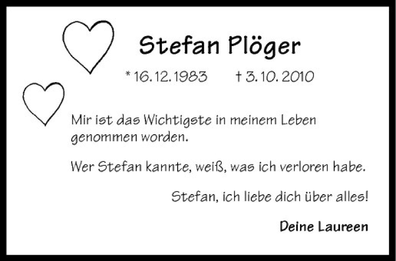 Traueranzeige für Stefan Plöger vom 06.10.2010 aus Westfälische Nachrichten
