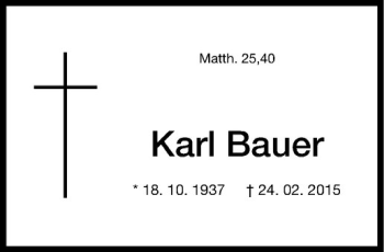 Anzeige von Karl Bauer von Westfälische Nachrichten