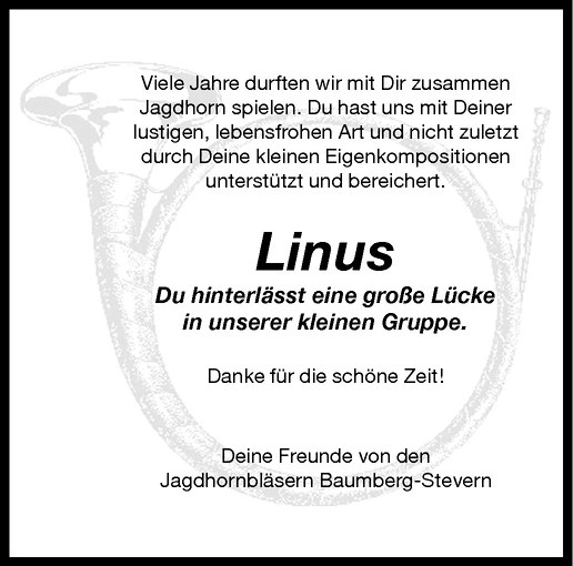  Traueranzeige für Linus Till vom 03.07.2010 aus Westfälische Nachrichten