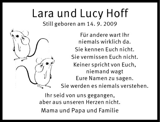  Traueranzeige für Lara Hoff vom 14.09.2010 aus Westfälische Nachrichten