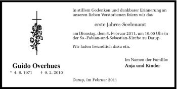 Anzeige von Guido Overhues von Westfälische Nachrichten