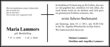 Anzeige von Maria Lammers von Westfälische Nachrichten