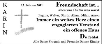 Anzeige von Karin Vogelsang von Westfälische Nachrichten