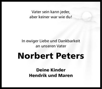Anzeige von Norbert Peters von Westfälische Nachrichten