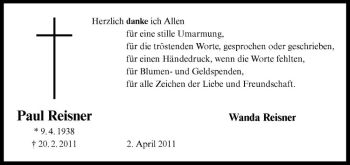 Anzeige von Paul Reisner von Westfälische Nachrichten