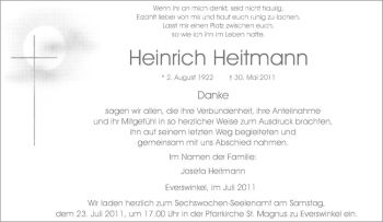 Anzeige von Heinrich Heitmann von Westfälische Nachrichten