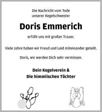 Anzeige von Doris Emmerich von Westfälische Nachrichten