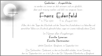 Anzeige von Franz Edenfeld von Westfälische Nachrichten