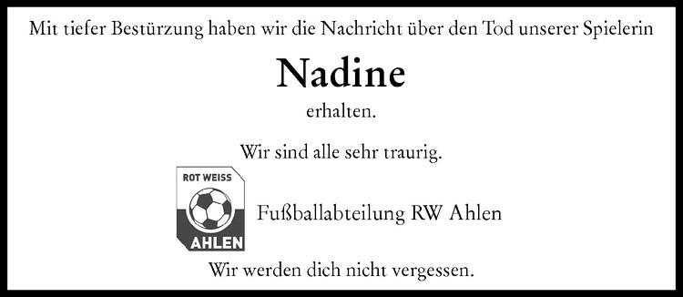  Traueranzeige für Nadine Marie Vorholt vom 12.01.2012 aus Westfälische Nachrichten