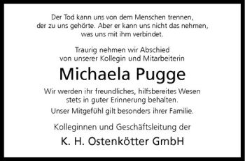Anzeige von Michaela Pugge von Westfälische Nachrichten