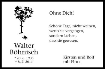 Anzeige von Walter Böhnisch von Westfälische Nachrichten