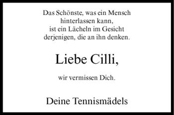 Anzeige von Cäcilia Woltering von Westfälische Nachrichten