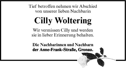  Traueranzeige für Cäcilia Woltering vom 02.03.2012 aus Westfälische Nachrichten