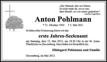 Anzeige von Anton Pohlmann von Westfälische Nachrichten
