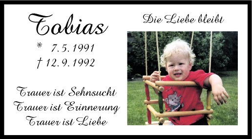  Traueranzeige für Tobias  vom 12.09.2012 aus Westfälische Nachrichten
