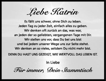 Anzeige von Katrin Hörst von Westfälische Nachrichten