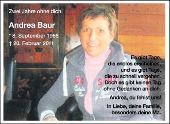 Anzeige von Andrea Baur von Westfälische Nachrichten