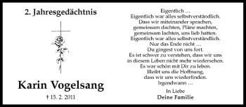 Anzeige von Karin Vogelsang von Westfälische Nachrichten