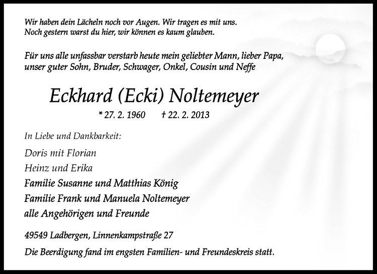  Traueranzeige für Eckhard Noltemeyer vom 28.02.2013 aus Westfälische Nachrichten