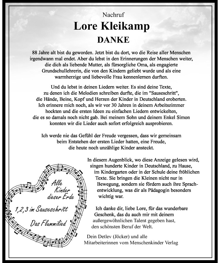  Traueranzeige für Lore Kleikamp vom 02.03.2013 aus Westfälische Nachrichten