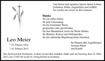 Anzeige von Leo Meier von Westfälische Nachrichten