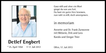 Anzeige von Detlef Engbert von Westfälische Nachrichten