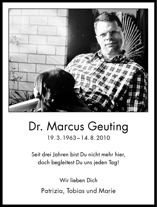  Traueranzeige für Marcus Geuting vom 14.08.2013 aus Westfälische Nachrichten