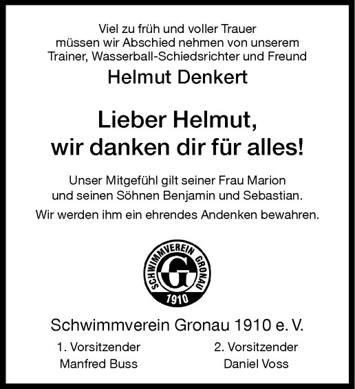  Traueranzeige für Helmut Denkert vom 06.11.2013 aus Westfälische Nachrichten