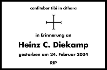 Anzeige von Heinz C. Diekamp von Westfälische Nachrichten