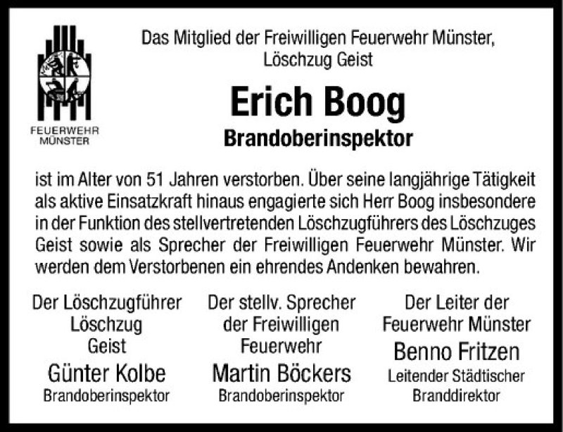  Traueranzeige für Erich Boog vom 21.02.2014 aus Westfälische Nachrichten