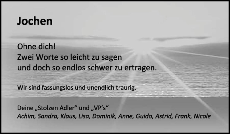  Traueranzeige für Jochen Brüning vom 16.05.2014 aus Westfälische Nachrichten