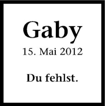 Anzeige von Gaby  von Westfälische Nachrichten