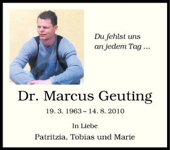 Anzeige von Marcus Geuting von Westfälische Nachrichten