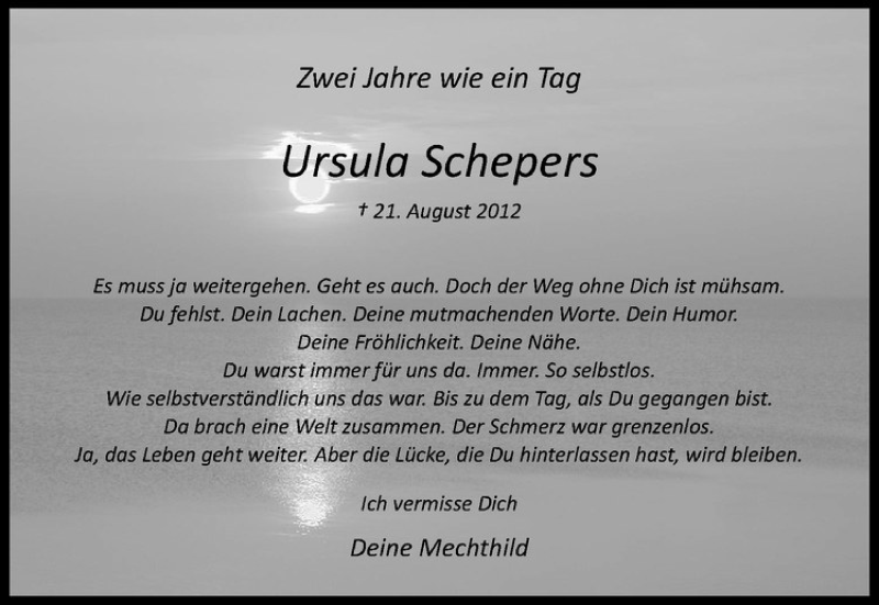  Traueranzeige für Günther Schepers vom 21.08.2014 aus Westfälische Nachrichten