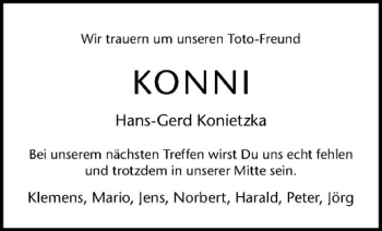 Anzeige von Hans-Gerd Konietzka von Westfälische Nachrichten