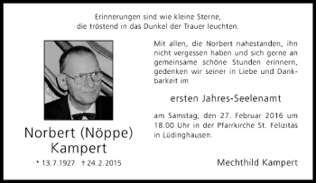 Anzeige von Norbert Kampert von Westfälische Nachrichten